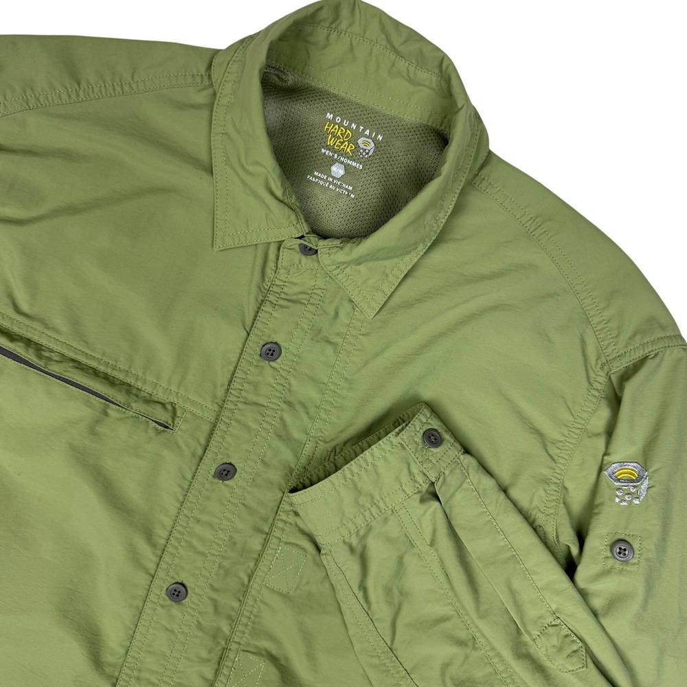 Mountain Hardwear Hiking Shirt Roll Tab Sleeve Outdoor Men Medium Green Gorpcore
